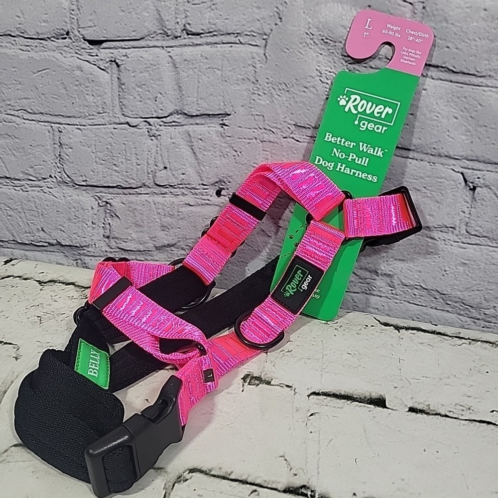 Rover Gear Better‎ Walk No-Pull Dog Harness Size Large Hot Pink 60-90Lbs New
